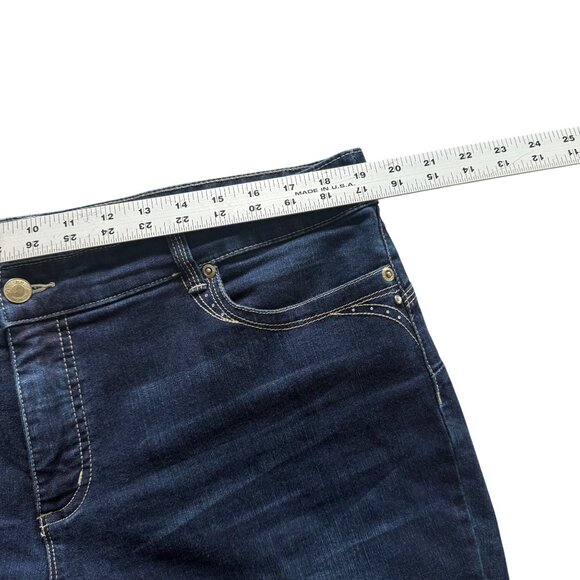 So Lifting By Chicos Womens Cropped Dark Wash Jeans Size 3 Stretch Denim XL 16 - Picture 4 of 8
